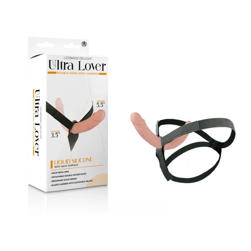 Ultra Lover Double Penetration Strap On - Beige